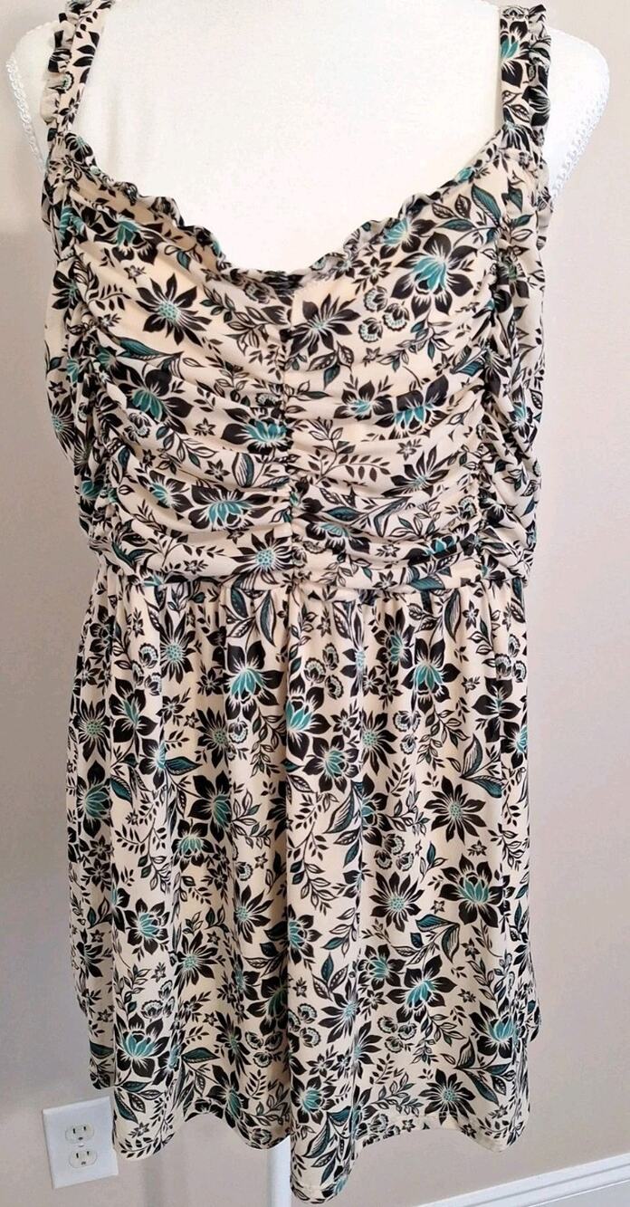 WOMENS PLUS TORRID BABYDOLL STRETCH MESH SHIRRED BODICE TANK, 3X
